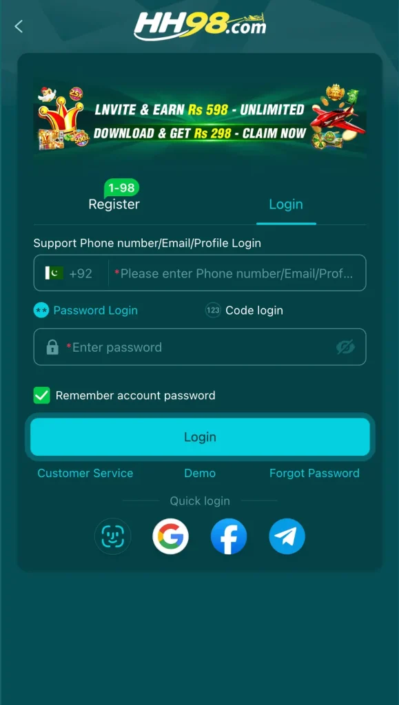 hh98 login